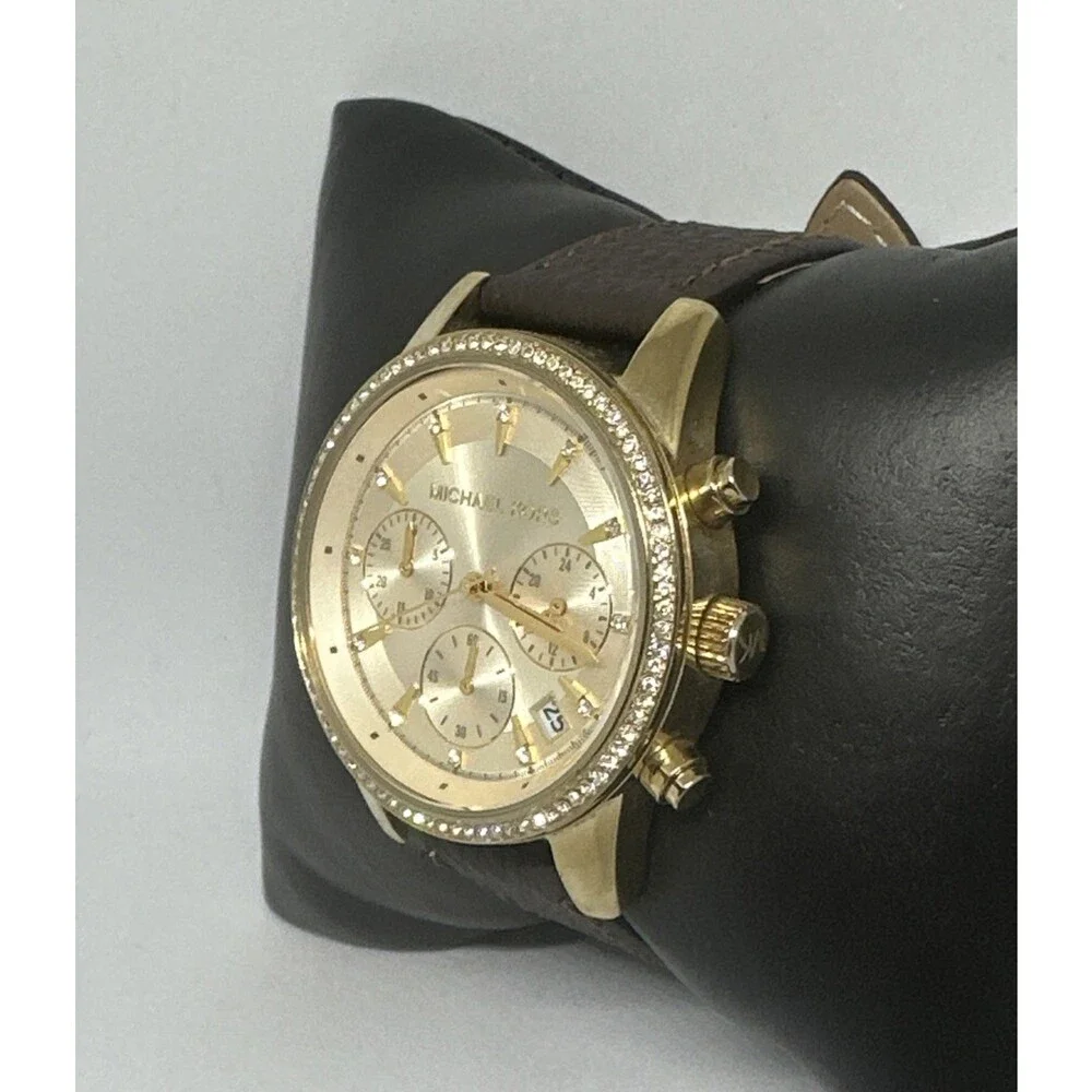 Michael Kors Ritz MK6328 Women's Brown Leather Analog Dial Quartz Watch HME649